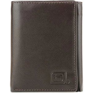 New 𝅺Leather Trifold Wallets for Men - RFID Blocking, Dark Brown